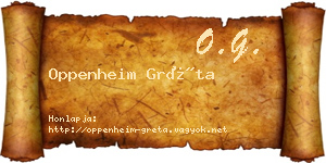 Oppenheim Gréta névjegykártya